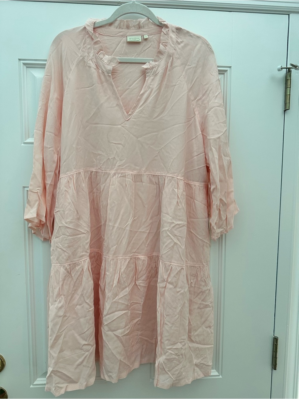 NWT Spartina 449 Blush Pink 3/4 Sleeve Dress with pockets